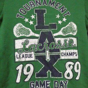 CHILDREN'S PLACE | medium 7/8 | Green Waffle Knit Long Sleeve Graphic Shirt